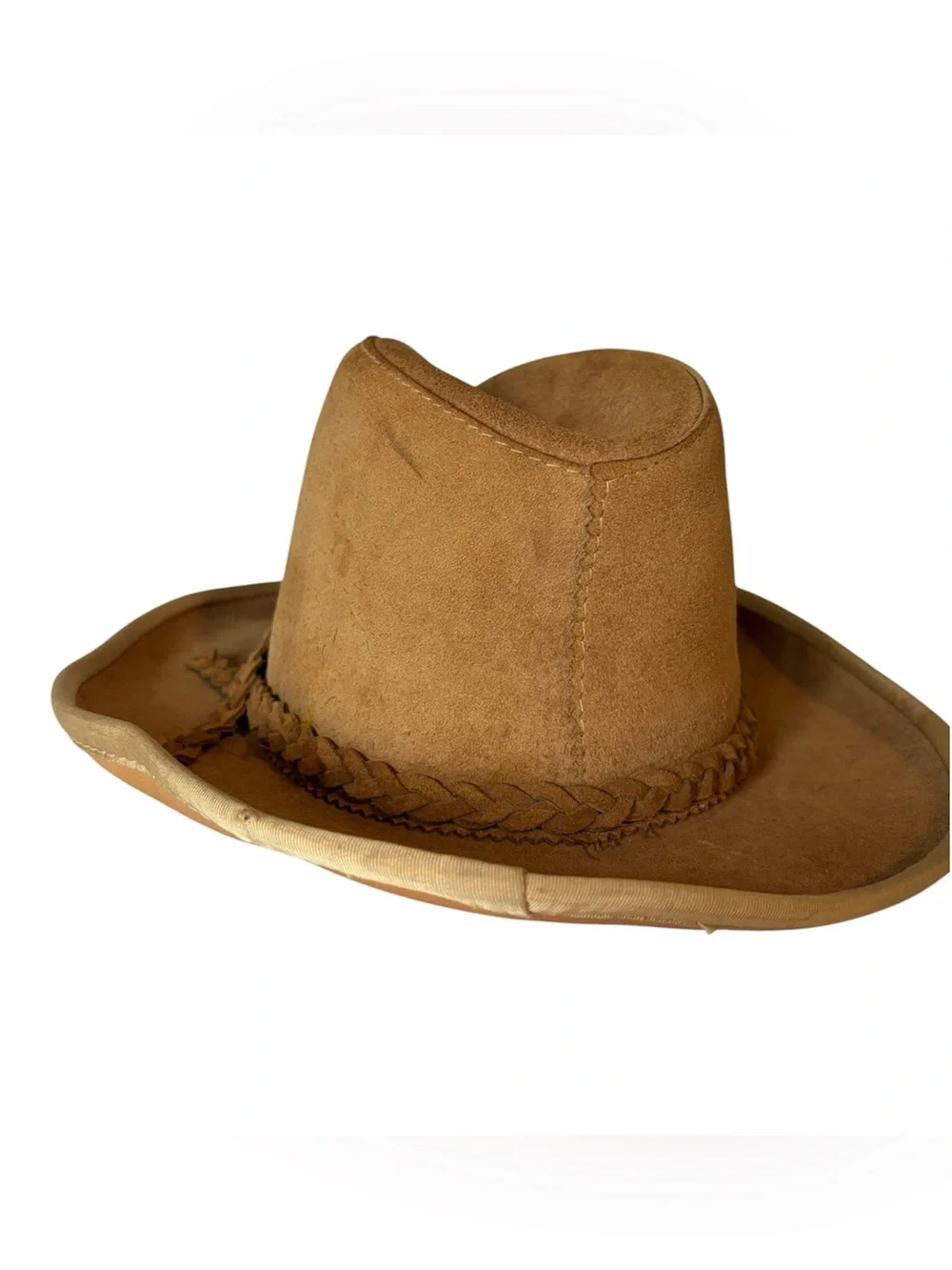 HENSCHEL SKULLY HAT CO Leather Hat XL Light Brown Womens Western Cowboy